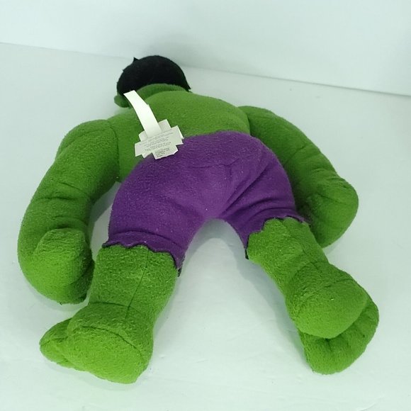 Marvel Kids Hulk Plush Stuffed Animal Large 15" Angry Face Hero Purple Shorts - Picture 5 of 6